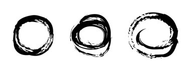 Spiral soyut çember, fırça darbesi hipnoz psikedelik şekil, geometrik doku formu. Concetric grunge düzensiz serbest çizim kırıcı. Vektör illüstrasyonu