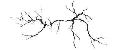 Kırık cam, duvar, yumurta, yerden görünen çatlaklar. Beton, felaketten yarıklar, deprem yüzeyi harap olmuş arazi karalaması, el çizimi. Vektör illüstrasyonu