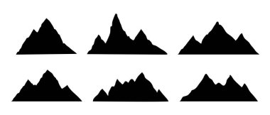 Dağ sırtı, karlı tepe, vahşi doğa hattı. El çizimi manzara, harita çizgisi. Rocky Dağları manzara tasarımı, ikon. Vektör illüstrasyonu