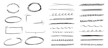 Altı çizili sınır çizgisi çizili el işareti, vurgulu el fırçası. Grunge kıvrımlı bir sembol çiziyor. İşaretleri kontrol et. Vektör illüstrasyonu