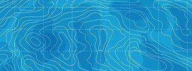 Topografik harita çizgileri retro geometrik soyut kabartma görüntüleme şablonu. Kara ya da su dokusu, şebeke çizgisi. Yükseklik, coğrafya ve arazi yolu ile Topo. Vektör illüstrasyonu