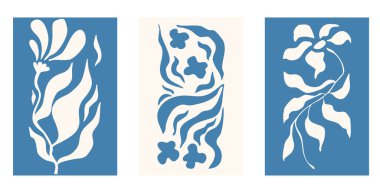 Soyut moda çiçek estetiği, boho y2k doğa el çizimi poster, retro geometrik baskı. Harika organik grafikler. Vektör illüstrasyonu