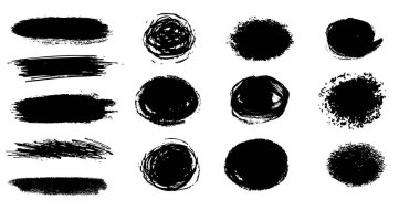 Karalama desenli fırça darbesi mürekkebi ya da boya sıçraması. Soyut grunge leke, sınır, çerçeve, el yapımı punk tarzı Asyalı tasarım öğesi. Vektör illüstrasyonu