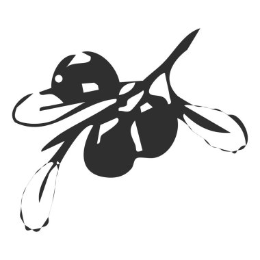 Zeytin dalı eskizi, tebeşir desenli el çizimi. Yapraklı ve zeytinli bitki. Minimum kalem karalaması. Vektör illüstrasyonu