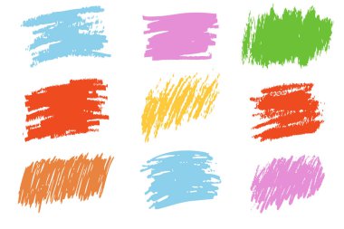 Boya kalemi, altı çizili fırça izi, grunge desenli çizim kenarı, ayırıcı. Pastel renkli karalamalar kömürün pürüzlü olduğunu vurguluyor. - Evet. Vektör illüstrasyonu