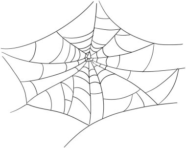 Örümcek ağı köşe çizgisi sınırı, gotik korkunç ağ çerçevesi. Basit ürkütücü cadılar bayramı süsü. Örümcek ağı tuzağı. Vektör illüstrasyonu