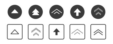 Simge ok düğmesini aç, evet kaydırma sembolü. Basit asgari çizgi işaretini kaydırın. Taşı düğmesi, uygulama arayüzü eylemi. - Evet. Vektör illüstrasyonu