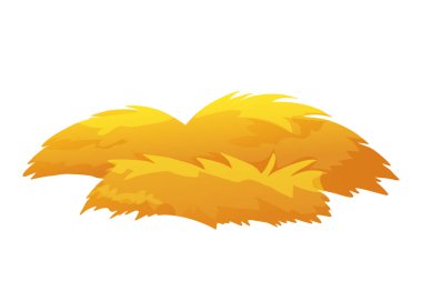 Samanlık ve saman balyası çizimleri. Kuru ot yığınları, çiftlik arazileri ve sonbahar yem koleksiyonu. Vektör kırsal simgesi beyaz arkaplanda izole edildi