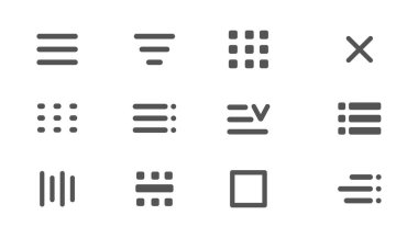 Web sitesi navigasyon düğmesi. Hamburger menü çizgisi simgesi, Hamburger arayüzü menüsü, minimal ui açılır burger. Şablon gezinme indirme düğmesi web sembolü. Arayüz tasarım elemanı. Vektör illüstrasyonu