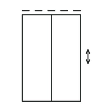 Asansör simgesi kaldırma, lobi tabelası, basit bir sembol. Yolcu asansörü, sürgülü kapı. - Evet. Vektör illüstrasyonu