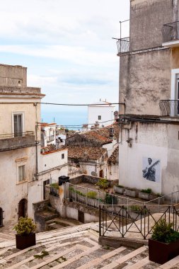 Monte Sant'Angelo, an enchanting old town in Apulia, Italy, has been a popular pilgrimage destination for centuries clipart