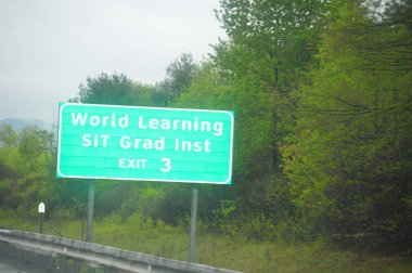Otoyol tabelası, World Learning SIT Grad Inst, 91. otoyol..
