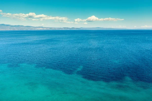 Seelandschaft Einem Sonnigen Tag Blick Von Oben Schöne Bucht Vourvourou — Stockfoto