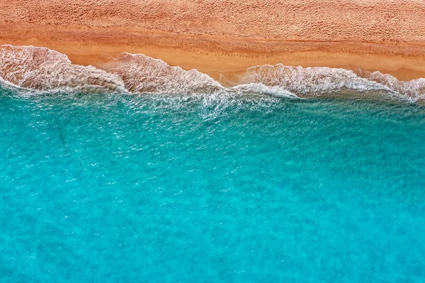 Вид Сверху Линию Серфинга Песчаном Пляже — стоковое фото