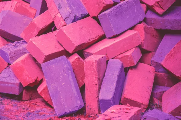 Клей Ручной Работы Кирпичи Абстрактная Куча Взяток Ярко Пурпурный Цвет — стоковое фото