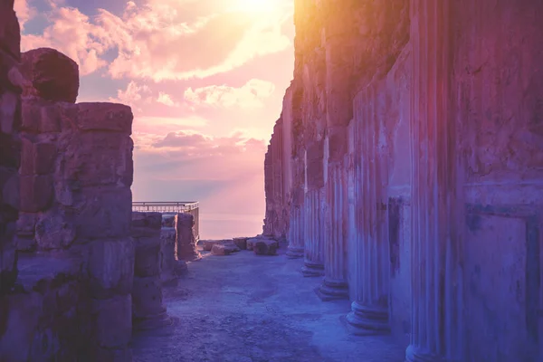 Las Ruinas Del Palacio Masada Del Rey Herodes Atardecer Israel —  Fotos de Stock
