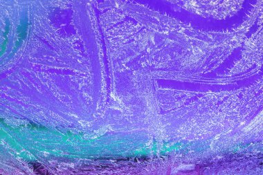 Penceredeki buz dokusu. Soyut arkaplan