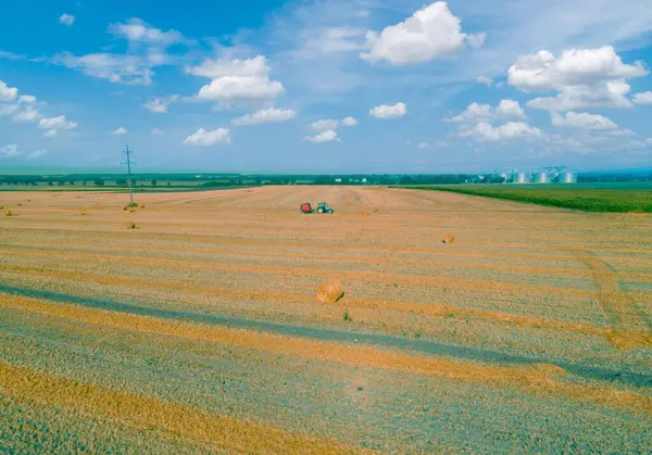 Paysage Rural Avec Beau Ciel Vue Sur Drone Vue Champ Photo De Stock