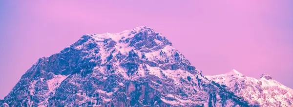 stock image Morgon Peak. French Alps. View from the northern shore of Lake Serre-Poncon. Horizontal banner