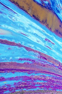 Soyut doğa geçmişi. Kuru bir haliçin en üst manzarası. Renkli zemin dokusu