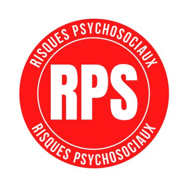 Psychosocial hazard symbol icon illustration called RPS risques psychosociaux in French language clipart
