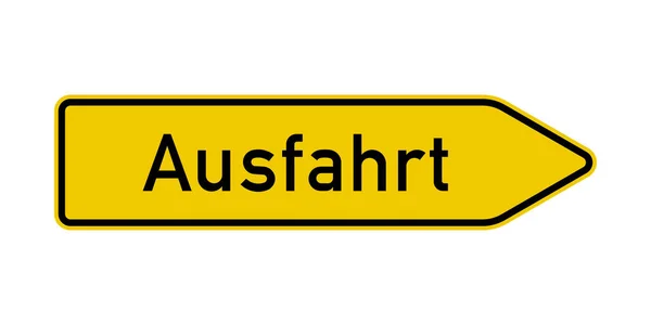 Γερμανική Πινακίδα Εξόδου Στην Εθνική Οδό Στη Γερμανία — Φωτογραφία Αρχείου