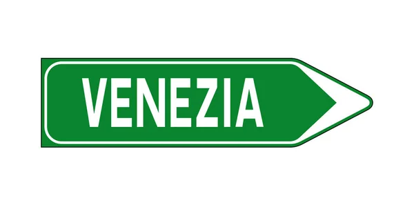 Дорожный Знак Венеции Итальянском Языке — стоковое фото