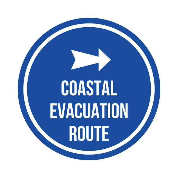 Coastal Evacuatie Route Symbool Icoon — Stockfoto