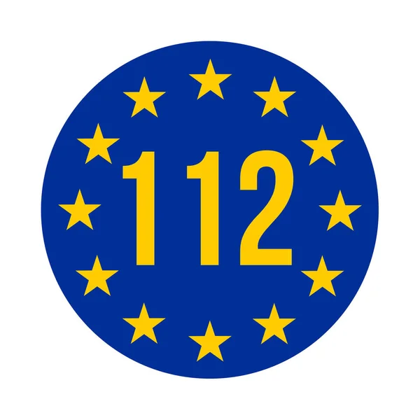 112 Numéro Téléphone Urgence Européen Icône Symbole — Photo