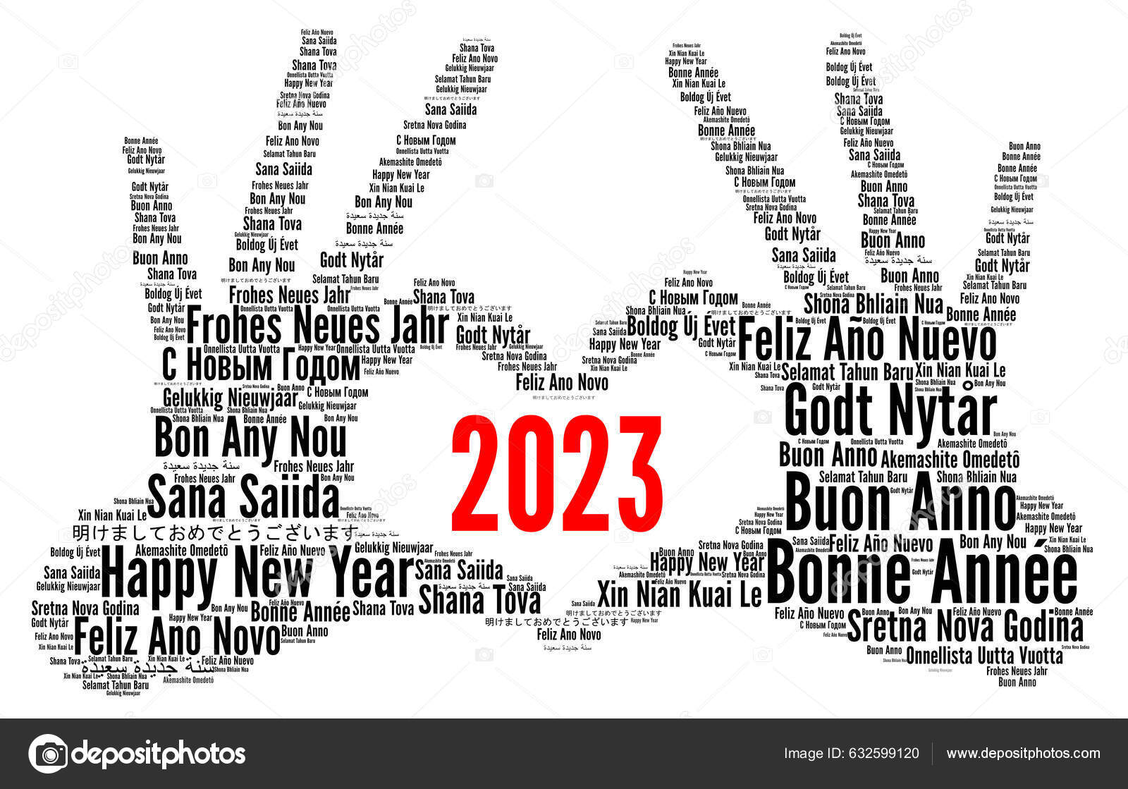 Bonne Année 2023 Dans Différentes Langues image libre de droit par  ricochet69 © #632599120