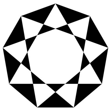 Nonagon yıldız sembolü illüstrasyonu