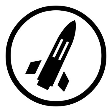Missile symbol icon in a circle