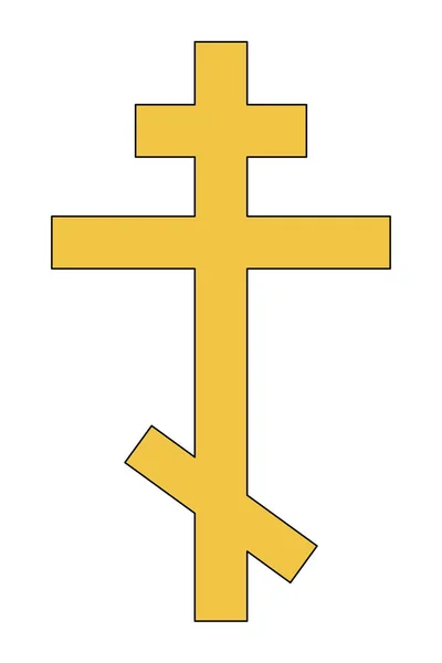 Ícone Símbolo Cruz Ortodoxo Russo — Fotografia de Stock