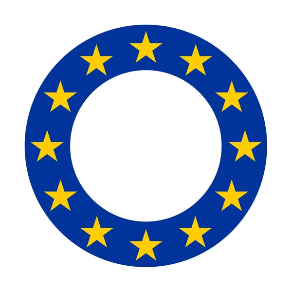 Cerchio Con Bandiera Dell Unione Europea — Foto Stock