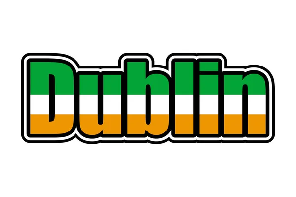 Ícone Sinal Dublin Com Cores Bandeira Irlandesa — Fotografia de Stock