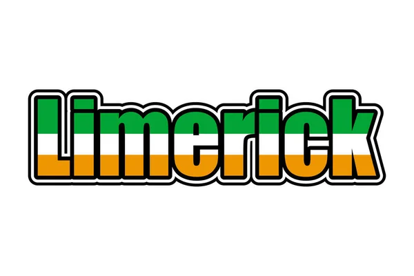 Limerick Sign Icon Irish Flag Colors — Stock Photo, Image