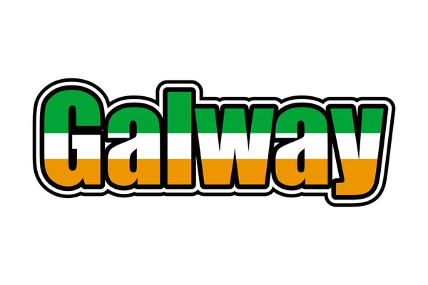 Icona Segno Galway Con Colori Della Bandiera Irlandese — Foto Stock
