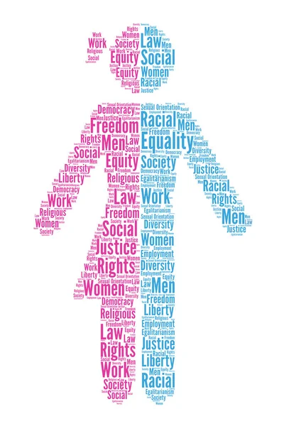 Igualdad Género Palabra Nube Ilustración — Foto de Stock
