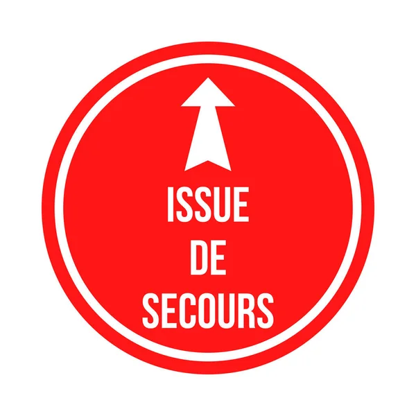 Nödutgångssymbolen Issue Secours Franska — Stockfoto