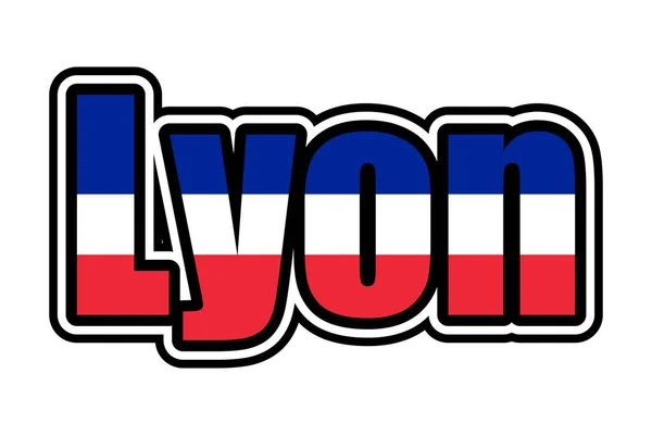 Lyon Sign Icon French Flag Colors — Stock Photo, Image