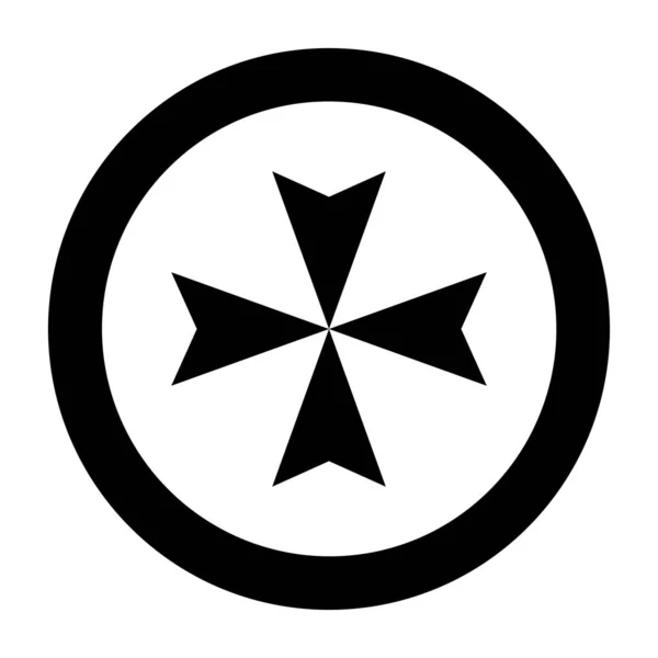Ordem Militar Soberana Símbolo Malta Círculo Preto — Fotografia de Stock