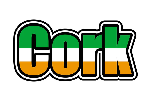Cork Teken Pictogram Met Ierse Vlag Kleuren — Stockfoto
