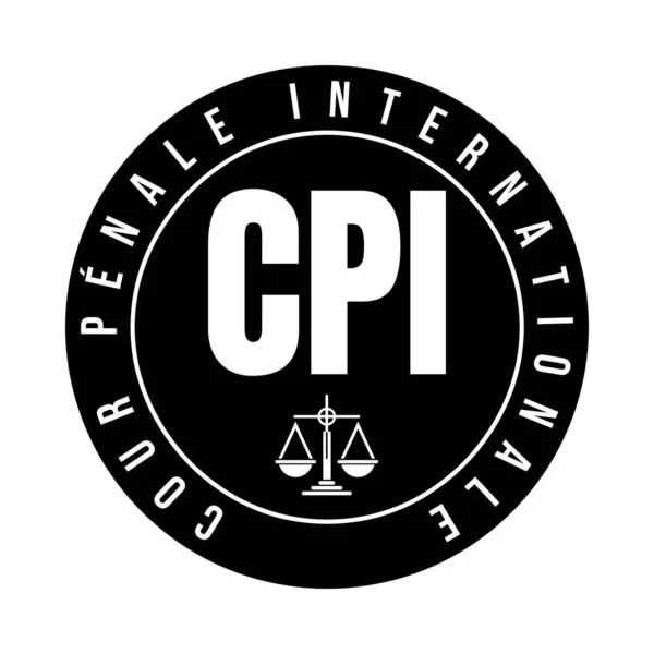 Icc International Criminal Court Symbol Icon Called Cpi Cour Penale — Stock Photo, Image