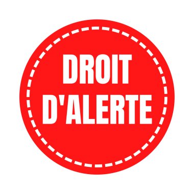 Right to notify symbol icon called droit d'alerte in French language clipart