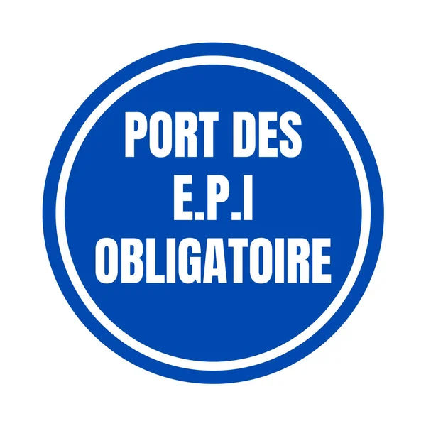 stock image Mandatory PPE protective equipment symbol icon called port des EPI obligatoire in French language