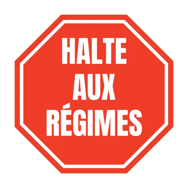 Arrêter Suivre Régime Icône Symbole Appelé Halte Aux Régimes Langue — Photo