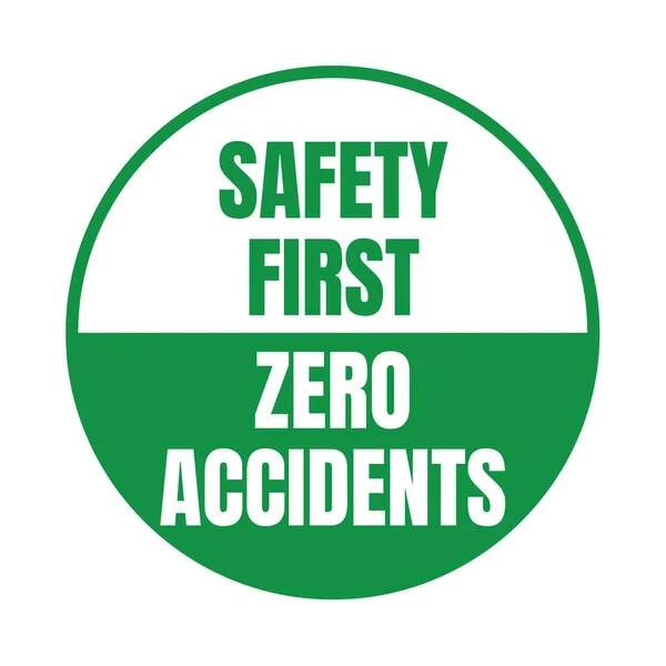 Siguranță Primul Zero Accidente Simbol Pictogramă — Fotografie, imagine de stoc