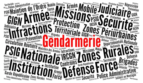 French gendarmerie word cloud in French language