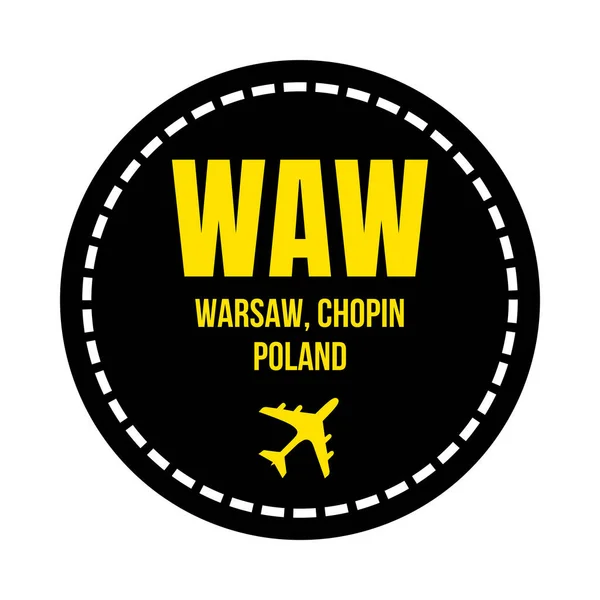 Waw Varsovie Icône Symbole Aéroport — Photo