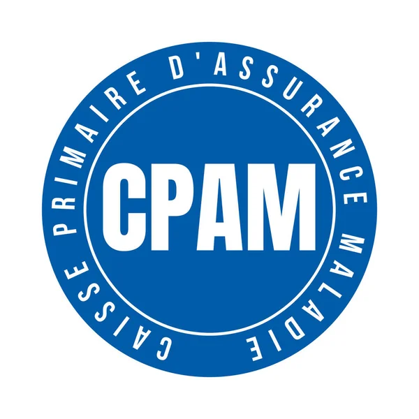 CPAM social security in France symbol icon called caisse primaire d\'assurance maladie in French language